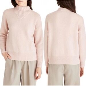 Madewell Mock Neck Sweater Womens XL Powder Pink Wool Alpaca Blend Relaxed Fit
